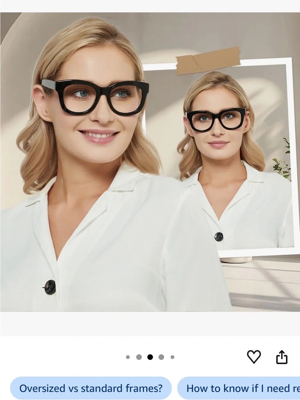 Oversized Black Cat-Eye Reading Glasses (+1.00)